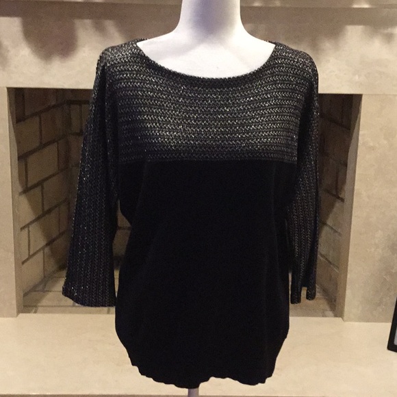 Beautiful Black & Silver Ralph Lauren Sweater-SZ L - Picture 6 of 8